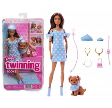 BARBIE TWINNING LOOKS LALKA + PIESEK /3