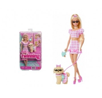 BARBIE TWINNING LOOKS LALKA + PIESEK /3