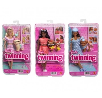 BARBIE TWINNING LOOKS LALKA + PIESEK ASST /