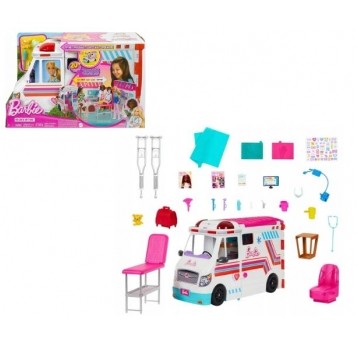 BARBIE ZESTAW KARETKA MOBILNA KLINIKA+ AKCESORIA