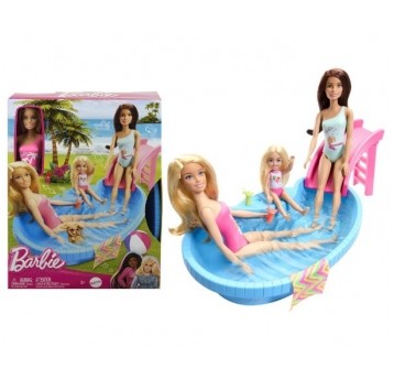 BARBIE ZESTAW LALKA Z BASENEM I ZJEŻDŻALNIĄ /4