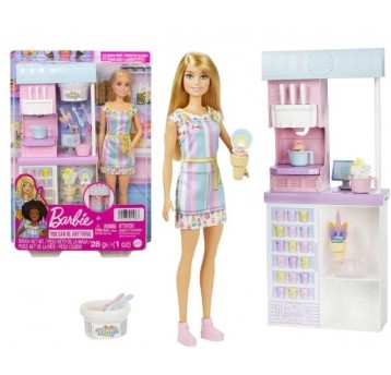 BARBIE ZESTAW LODZIARNIA + LALKA /6