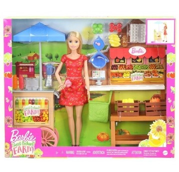 BARBIE ZESTAW SKLEPIK STRAGAN FARMERSKI + LALKA /3