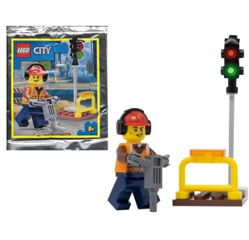 LEGO CITY SASZETKA FIGURKA BUDOWLANIEC /30