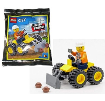 LEGO CITY SASZETKA FIGURKA BUDOWLANIEC + POJAZD/30