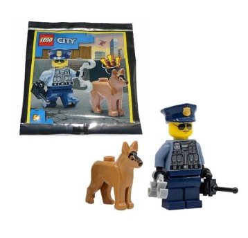 LEGO CITY SASZETKA FIGURKA POLICJANT + PIES /30