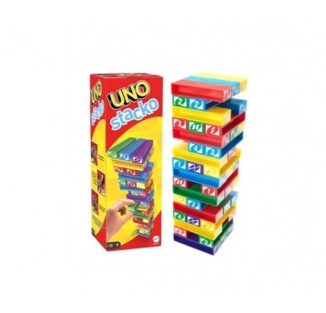 MATTEL GRA UNO STACKO JENGA BLOCK GAME/4