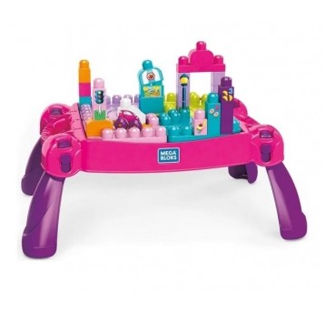 MEGA BLOKS RÓŻOWY STOLIK Z KLOCKAMI BROWN BOX /1