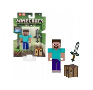 MINECRAFT FIGURKA STEVE PIKSEL + AKCESORIA /8