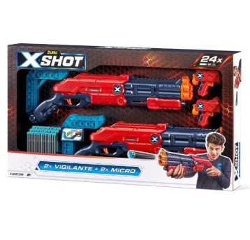 *** ZURU X-SHOT EXCEL 2x VIGILANTE & 2x MICRO /4