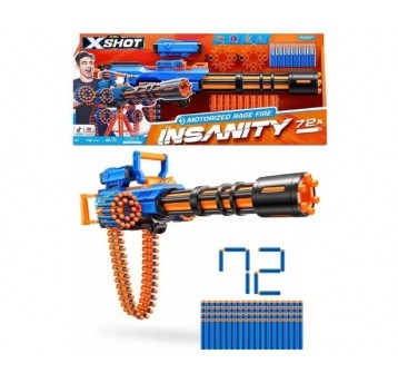 *** ZURU X-SHOT INSANITY MOTORISED RAGE FIRE 72 /2